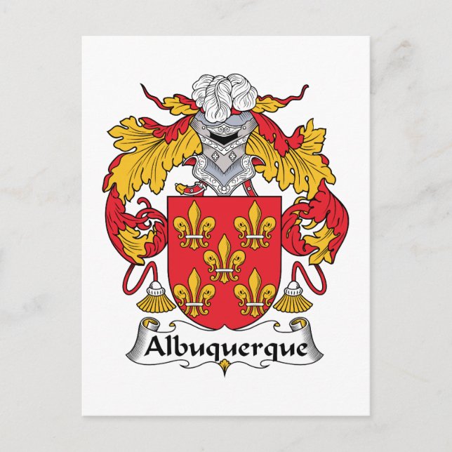 Albuquerque Family Crest Postcard (Front)