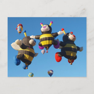 Albuquerque Hot Air  Balloon Bees Postcard