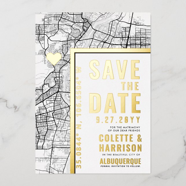 Albuquerque Love Locator | Wedding Save the Date (Front)