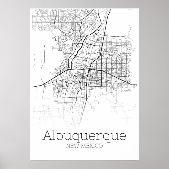 Albuquerque Map - New Mexico - City Map Poster (Front)