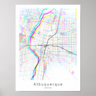 Albuquerque New Mexico Abstract Simple Map Poster