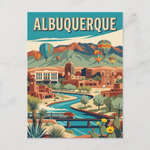 Albuquerque New Mexico Balloon Vintage Poster Postcard