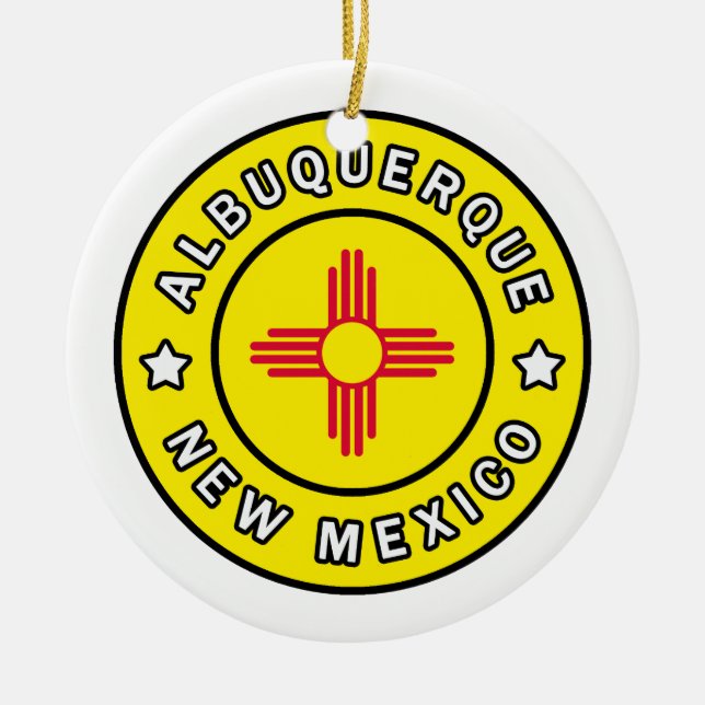 Albuquerque New Mexico Ceramic Tree Decoration (Front)