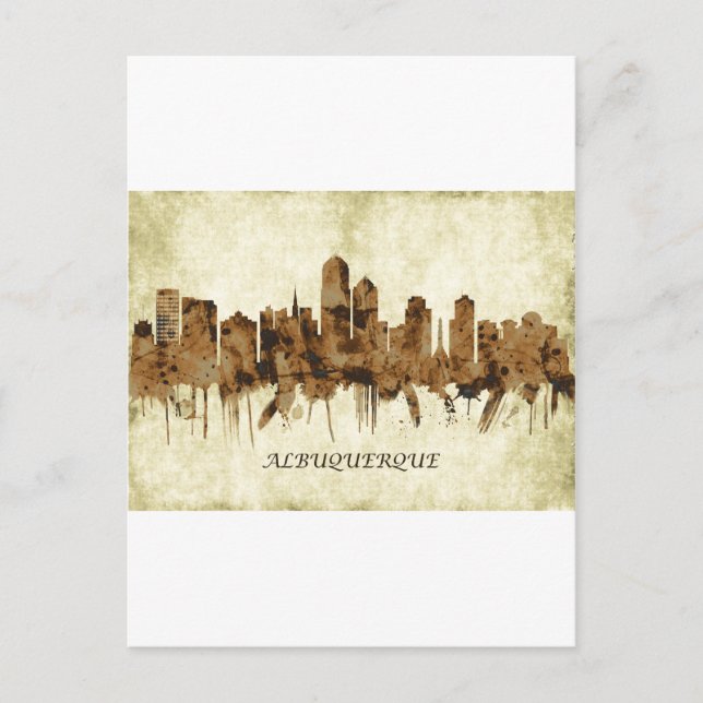 Albuquerque New Mexico Cityscape Invitation Postcard (Front)