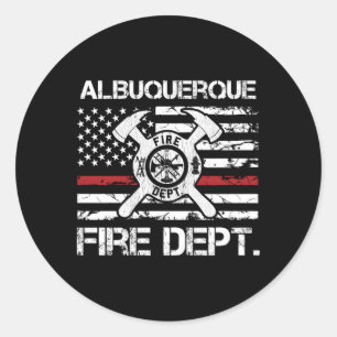 Albuquerque New Mexico Fire Dept Thin Red Line Fir Classic Round Sticker