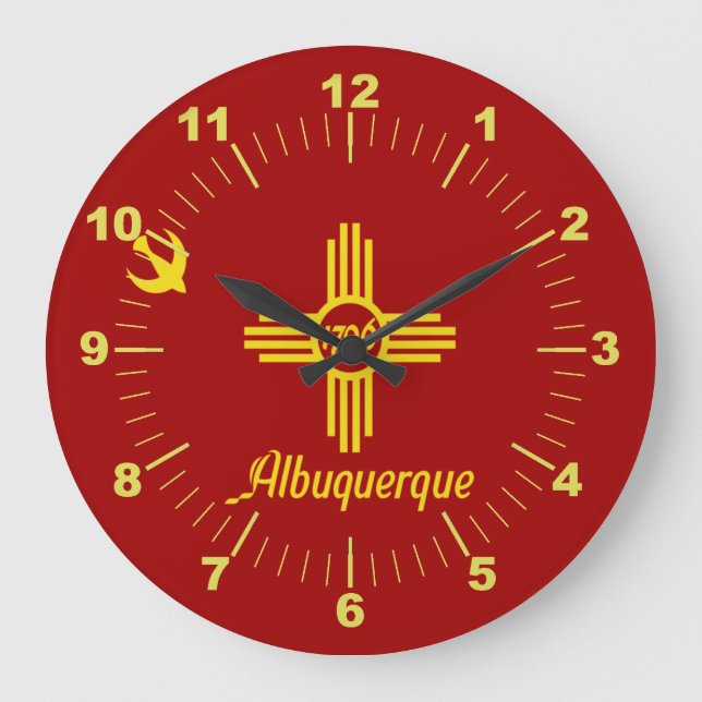 Albuquerque (New Mexico) flag Large Clock (Front)