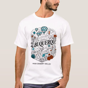 Albuquerque New Mexico Landscape With Hot Air Ball T-Shirt