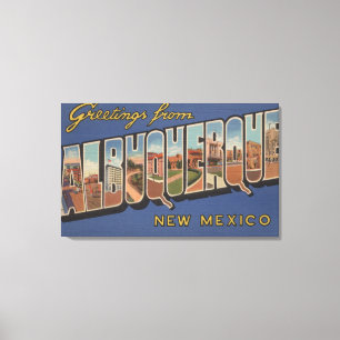 Albuquerque, New Mexico - Large Letter Scenes Canvas Print