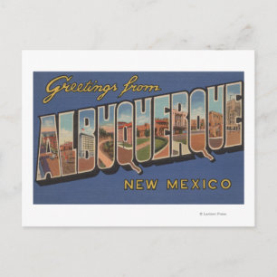 Albuquerque, New Mexico - Large Letter Scenes Postcard