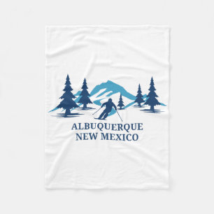 Albuquerque New Mexico Ski Resort Skiing Skier  Fleece Blanket