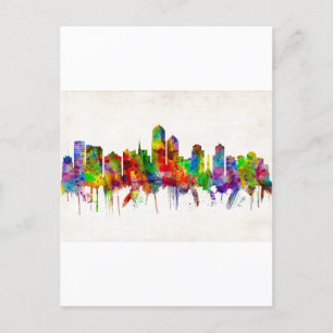 Albuquerque New Mexico Skyline Holiday Postcard