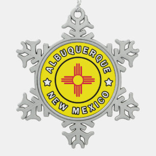 Albuquerque New Mexico Snowflake Pewter Christmas Ornament