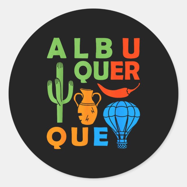 Albuquerque New Mexico Souvenir Men Petroglyph Alb Classic Round Sticker (Front)