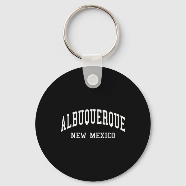 Albuquerque - New Mexico - Throwback Design - Clic Key Ring (Front)