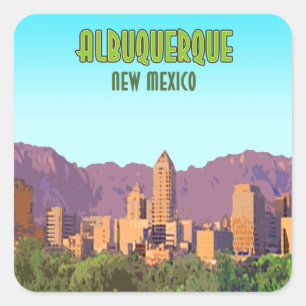 Albuquerque New Mexico Vintage Square Sticker