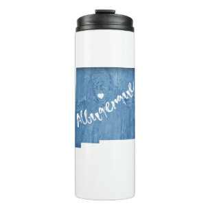 Albuquerque New Mexico Wood Grain Thermal Tumbler