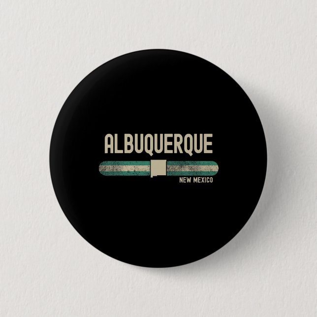 Albuquerque Nm New Mexico Travel &amp; 80s Style  6 Cm Round Badge (Front)