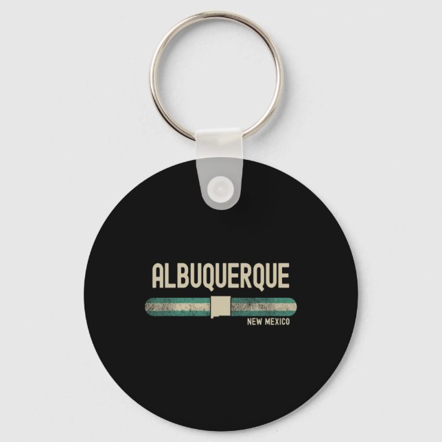 Albuquerque Nm New Mexico Travel &amp; 80s Style  Key Ring (Front)