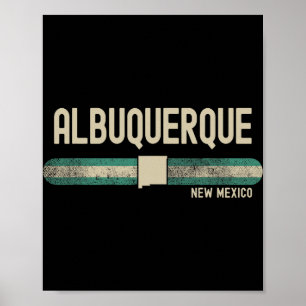 Albuquerque Nm New Mexico Travel & 80s Style Poster