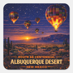 Albuquerque Route 66 Desert Travel Decal Gift Square Sticker
