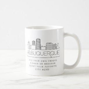 Albuquerque Stylised Skyline   Custom Slogan  Coffee Mug
