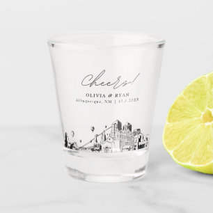 Albuquerque Wedding Favour Personalised Cheers Shot Glass