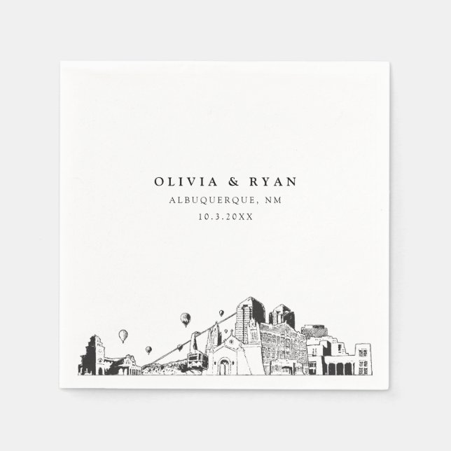 Albuquerque Wedding Minimalist Paper  Napkin (Front)