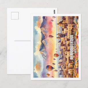 Alburquerque New Mexico Famous Place watercolor Postcard