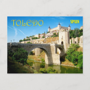 Alcantara Bridge and Alcazar in Toledo, Spain Postcard