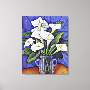 Alcatraces, fine art floral painting, canvas print