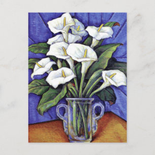 Alcatraces, fine art floral painting postcard