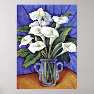 Alcatraces, fine art floral painting poster