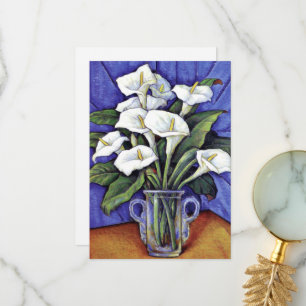 Alcatraces, fine art floral painting thank you card