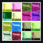 Alcatraz and Golden Gate Bridge Pop art poster<br><div class="desc">Awesome poster for any room! beautiful images of the golden gate bridge and alcatraz!</div>