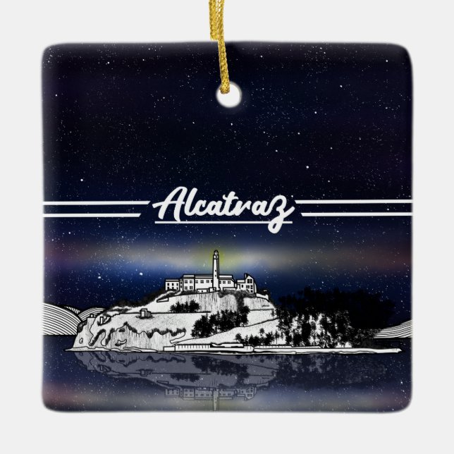 Alcatraz Island Ceramic Ornament (Front)