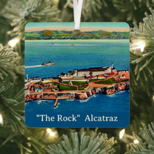 Alcatraz Island Postcard Metal Tree Decoration