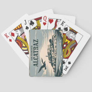 Alcatraz Island Prison San Francisco Travel Rertro Playing Cards
