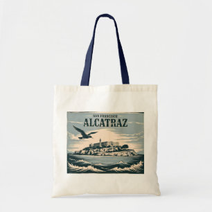Alcatraz Island Prison San Francisco Travel Rertro Tote Bag