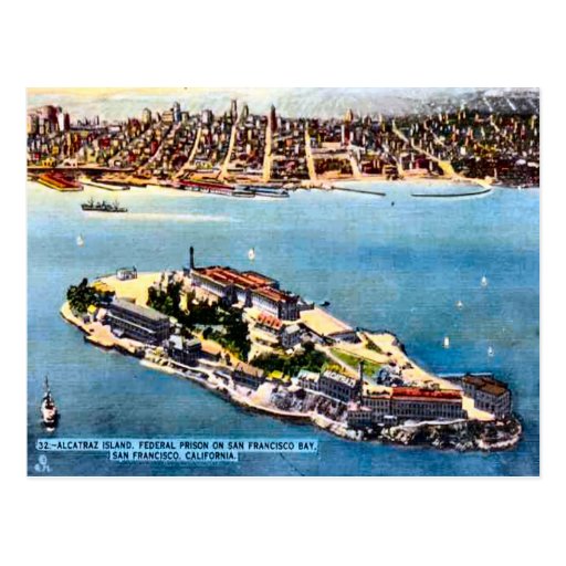 Image of Alcatraz Prison Island, San Francisco Postcard