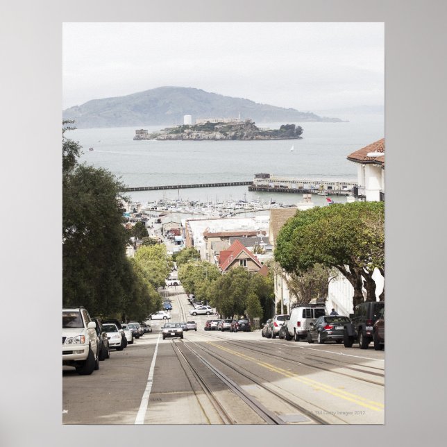 Alcatraz prison viewed from San Francisco Poster (Front)