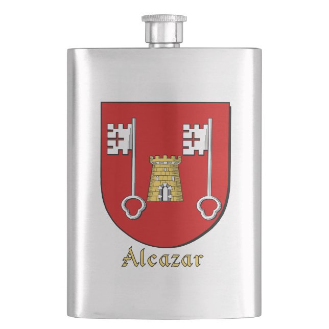 Alcazar Heraldic Shield Hip Flask (Front)