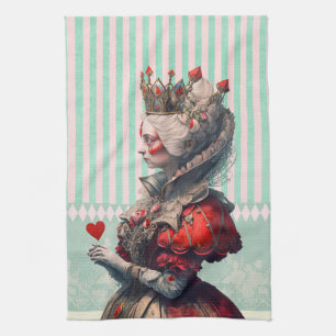 Alce in wonderland Queen of Hearts  Tea Towel