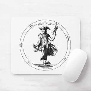 Alchemical Mercury and Caduceus Mouse Mat