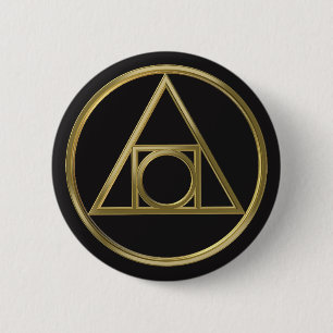 Alchemical symbol 6 cm round badge