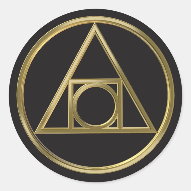 Alchemical symbol classic round sticker (Front)