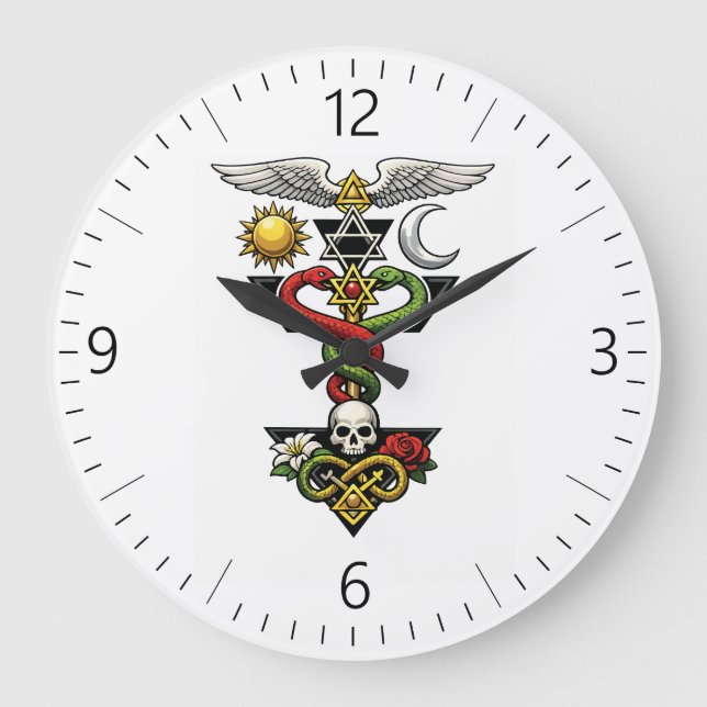 Alchemical symbol large clock (Front)