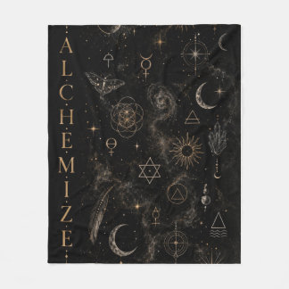Alchemist Collage Minimalist Fleece Blanket
