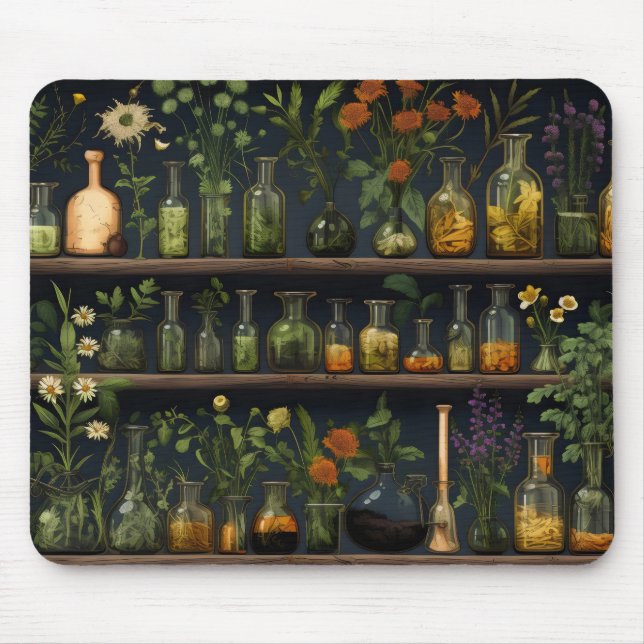 Alchemist Herbarium Shelf Mouse Mat (Front)