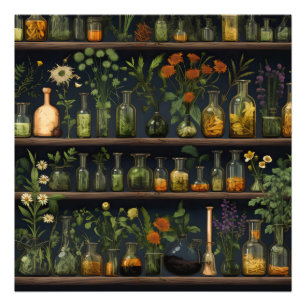 Alchemist Herbarium Shelf Photo Print