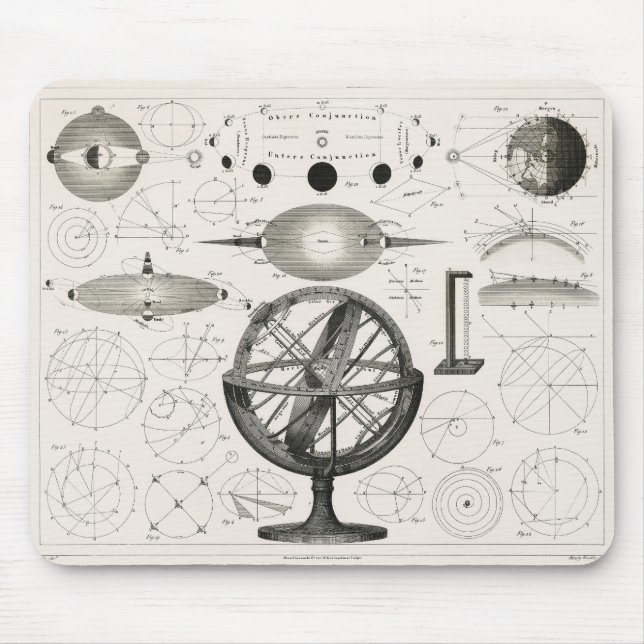 Alchemist Moon Chart Mouse Mat (Front)